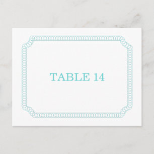 Aqua Encircled Ticket Table Number Postcard