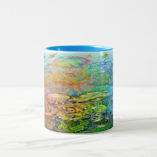 Aqua Fantasy Two-Tone Coffee Mug (Center)