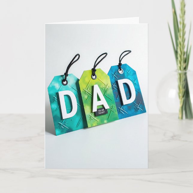 Aqua Fathers Day Bespoke Card (Front)