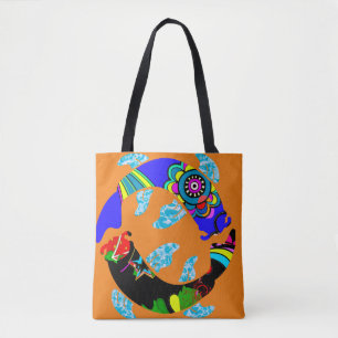 Aqua Fish Eastern Tote bag