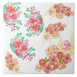 Aqua fleur ceramic tile