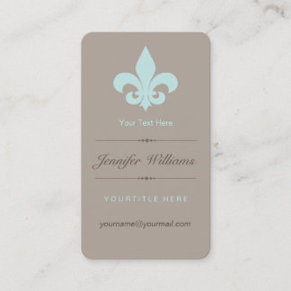 Aqua Fleur de Lis Business Card