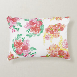 Aqua fleur decorative cushion