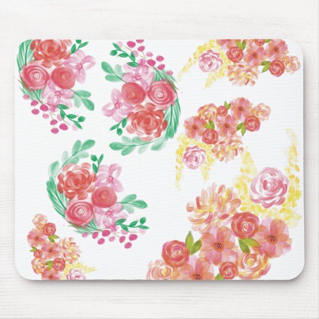 Aqua fleur mouse pad (Front)