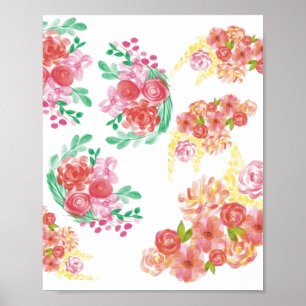 Aqua fleur poster