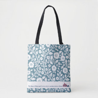 Aqua Floral Museum LA Tote Bag