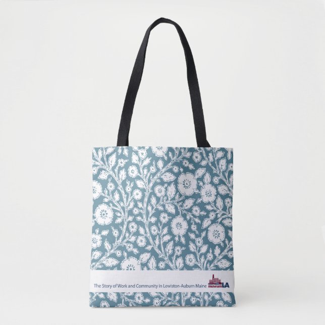 Aqua Floral Museum LA Tote Bag (Front)