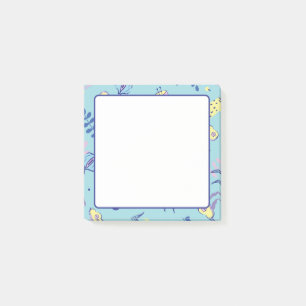 Aqua Floral Patterned Everyday Post-it Notes