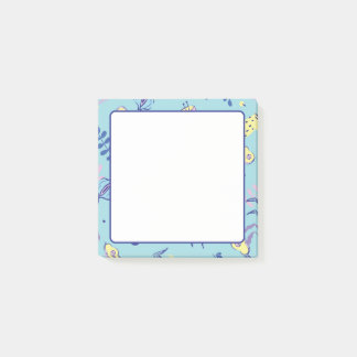 Aqua Floral Patterned Everyday Post-it Notes