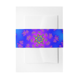 Aqua Floral Sprinkles Invitation Belly Band