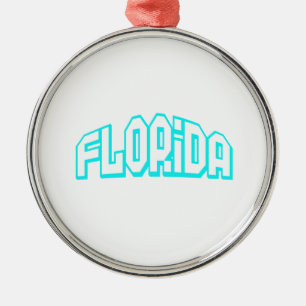 Aqua Florida Metal Ornament