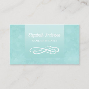Aqua Flourish Elegant Business Card