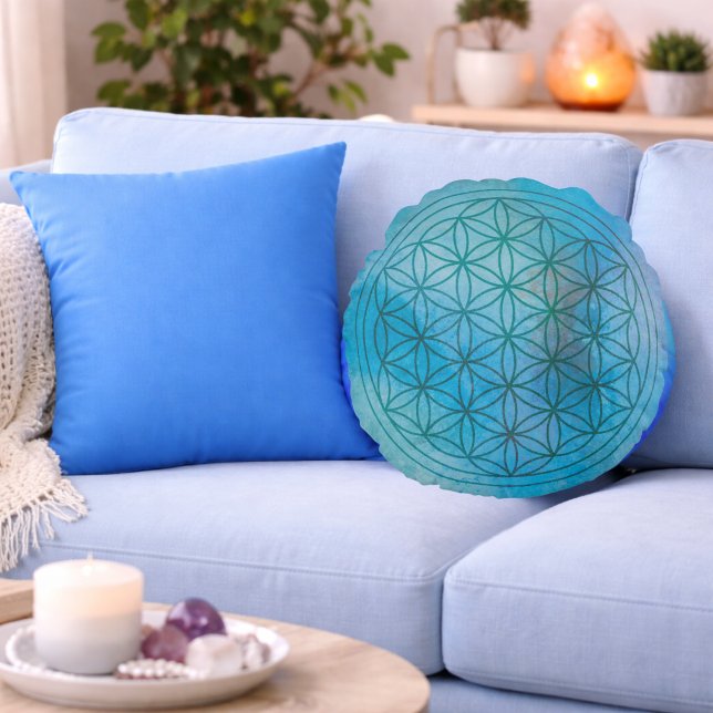 Aqua Flow – Colour of Heart Round Cushion (Creator Uploaded)