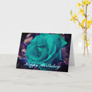 Aqua Flower Photography Birthday Card