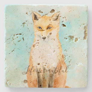 Aqua Fox     Stone Coaster
