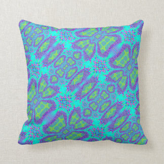 Aqua Fractal Lumber Pillow