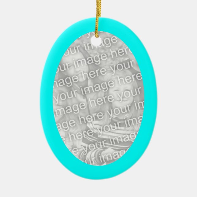 Aqua Frame Oval Ornament (Front)