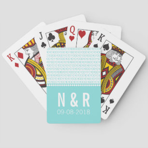 Aqua Geek Chic Binary Code Playing Cards
