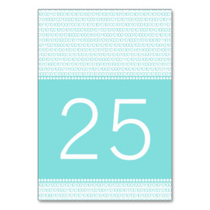 Aqua Geek Chic Binary Code Table Card