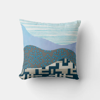 Aqua Geometric Harmony Cushion