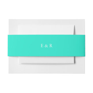 Aqua Gift Box Solid Summer Party Colour Invitation Belly Band