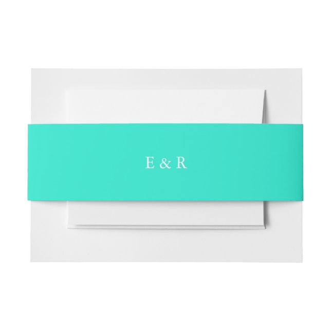 Aqua Gift Box Solid Summer Party Colour Invitation Belly Band (Front Example)