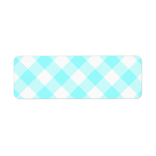 Aqua Gingham Pattern Return Address Label