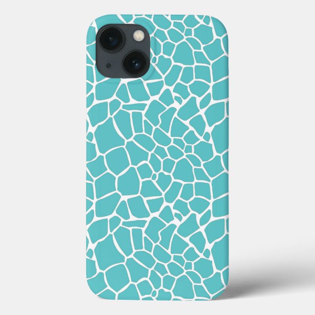 Aqua Giraffe Print Case-Mate iPhone Case (Back)