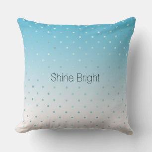 Aqua Glam Dots Ombre  Cushion