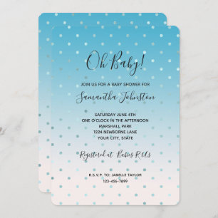 Aqua Glam Dots Ombre      Invitation