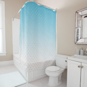 Aqua Glam Dots Ombre              Shower Curtain
