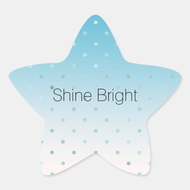Aqua Glam Dots Ombre      Star Sticker (Front)