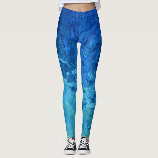 aqua glass abstract leggings (Front)
