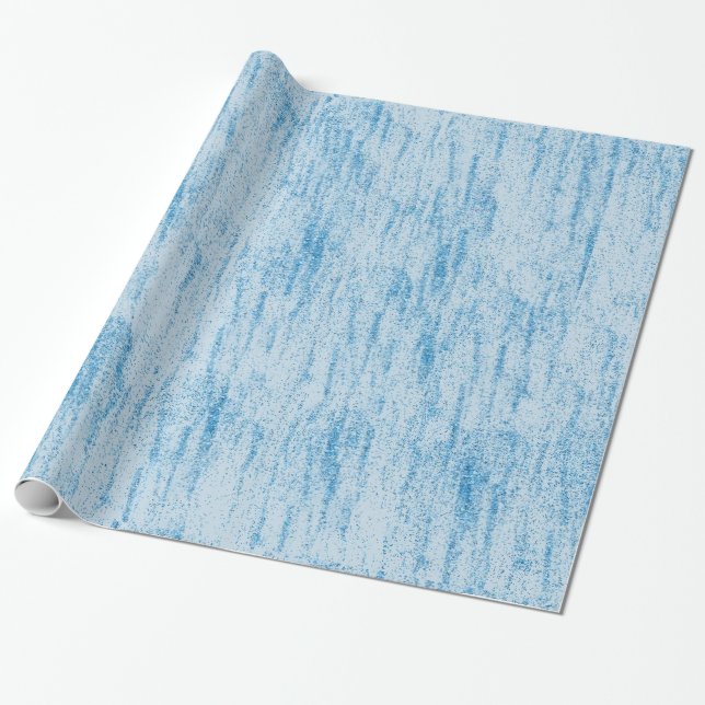 Aqua Glitter Abstract Wrapping Paper (Unrolled)