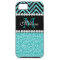 AQUA GLITTER BLACK CHEVRON MONOGRAM