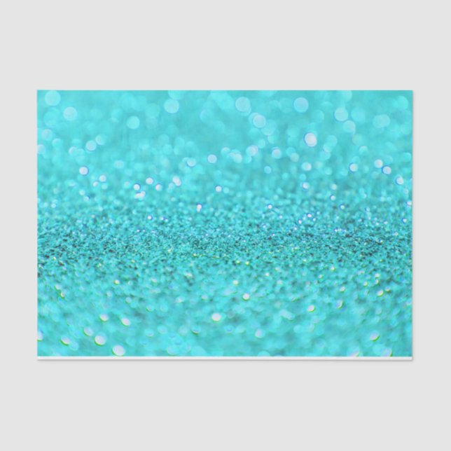 Aqua Glitter Design  Tissue Paper (Front)