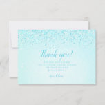 Aqua Glitter, Glam Thank You Cards<br><div class="desc">Aqua Glitter,  Glam Thank You,  Card. Created with all the glam you need to say thank you in a sparkling way! This thank you card is designed with aqua sparkles,  glitter,  and a light pink background. For custom designs please contact Metro-Event.com.</div>