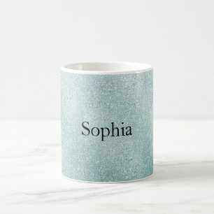 Aqua Glitter Ombre Christmas Coffee Mug