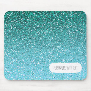 Aqua Glitter Ombre Mouse Pad