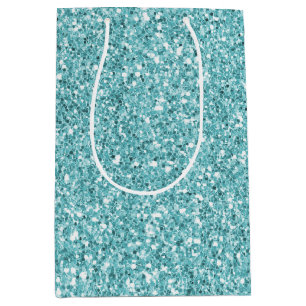 Aqua Glitz Glitter       Medium Gift Bag