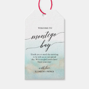 Aqua Gold Beach Welcome to Montego Bay Wedding Gift Tags