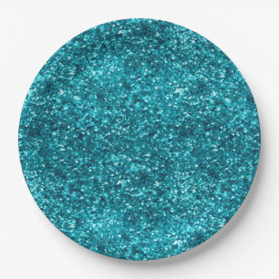 Aqua Gold Glitzy Glitter (Mermaid inspired)      Paper Plate