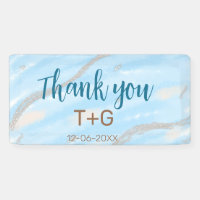 Aqua gold thank you add couple name date year text