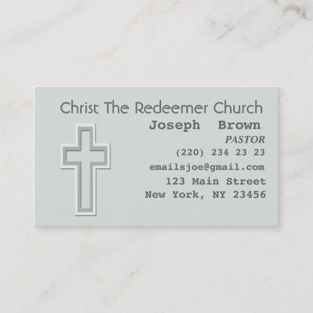 Aqua Graphic Christian Cross Religion Missionary Business Card (Front)