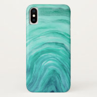 Aqua Green Agate II Watercolor Pattern
