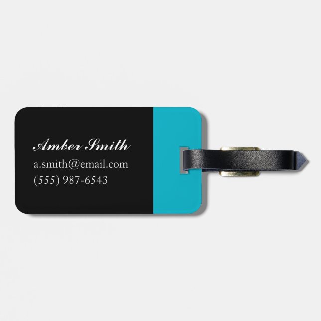 Aqua Green Luggage Tag (Back Horizontal)