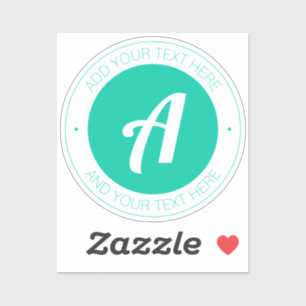 Aqua Green Monogram or Add Logo   Transparent