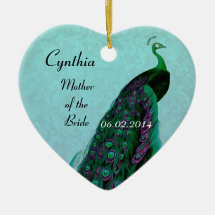 Aqua Green Mother of the Bride Wedding Thank You Ceramic Ornament