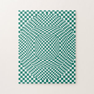 Aqua Green Optical Illusions Jigsaw Puzzle