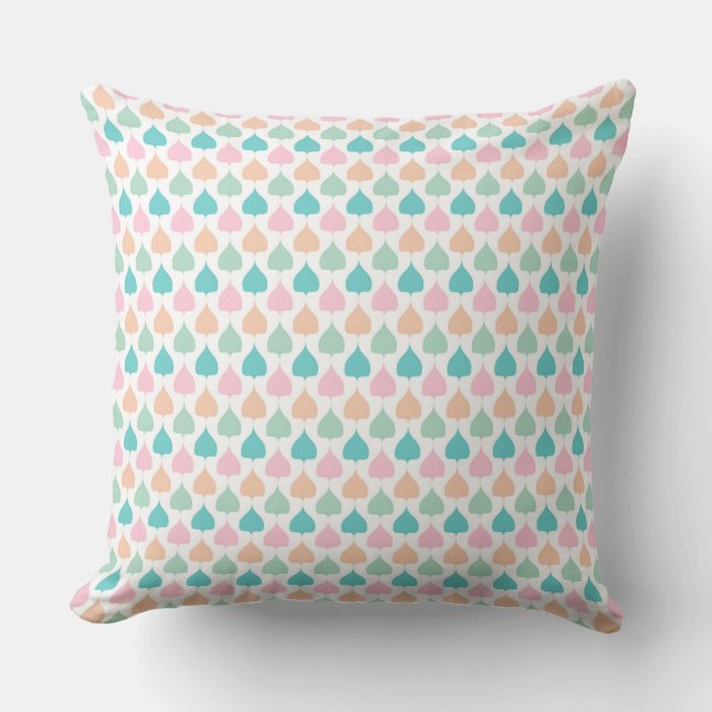 AQUA GREEN PINK & ORANGE PATTERNS CUSHION (Front)